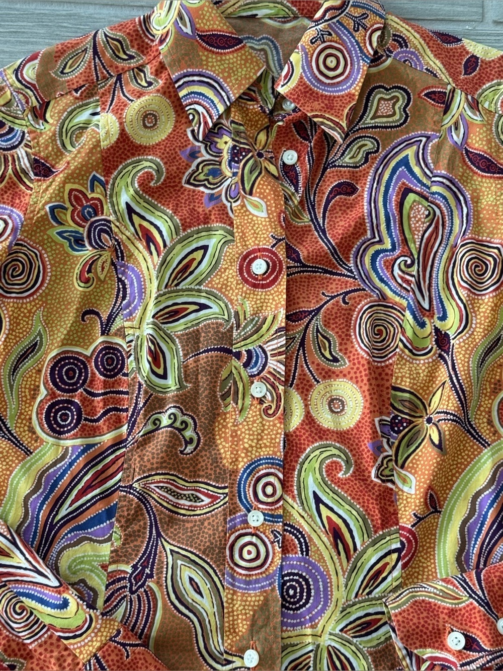 ETRO Paisley 100% Cotton Made in Italy Button Down Top Size IT40 VGUC - Picture 5 of 8